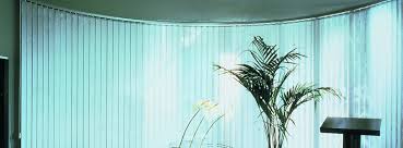 Translucent or see-through blue fabric vertical blinds slats or vanes